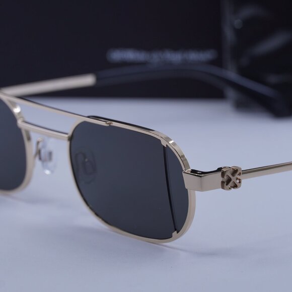 Off-White OERI14H LYNN 7606 Oval Sunglasses – Gold/Grey main image 7